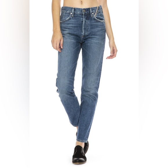 Jean Atelier Jeans Ryan Lagoon Blue High Rise Slim Straight Leg 26 Button Fly - Picture 2 of 16